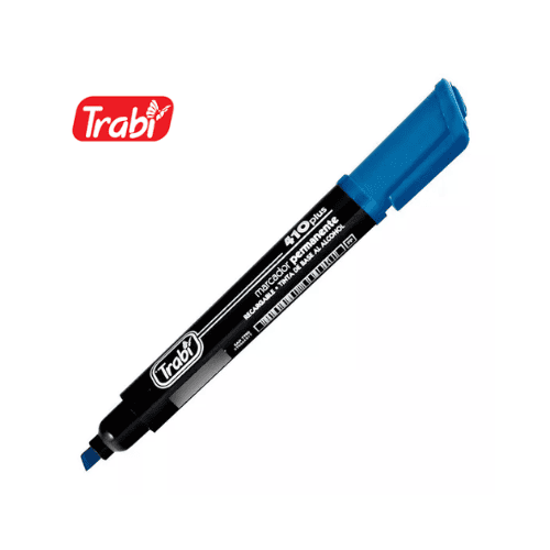 Marcador permanente TRABI 410 Plus Punta Biselada - Azul
