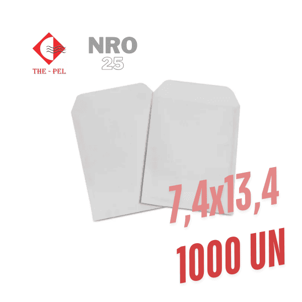 Sobre papel Obra Nro 25 THE-PEL 70 grs 7,4cm x 13,4cm - 1000 un.