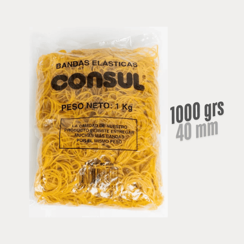 Bandas Elásticas CONSUL 1000grs estándar 40mm Finas