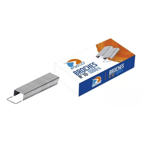 Broches EZCO Nº10 (20 hojas) - Caja 1000 Un