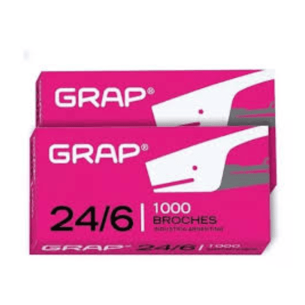 Broches GRAP 24/6 (30 hojas) - Caja 1000 Un