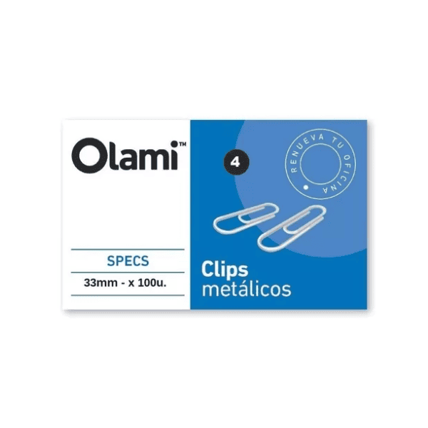 Clips metálicos Nro 4 OLAMI 100un