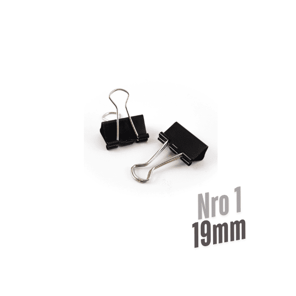 Aprietapapel Doble Clip TALBOT Nro 1 Negro - 12un