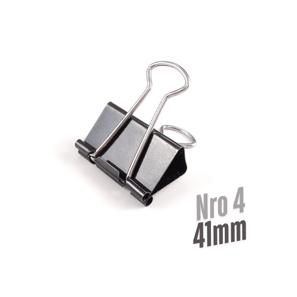 Aprietapapel Doble Clip SIFAP Nro 4 Negro - 12un