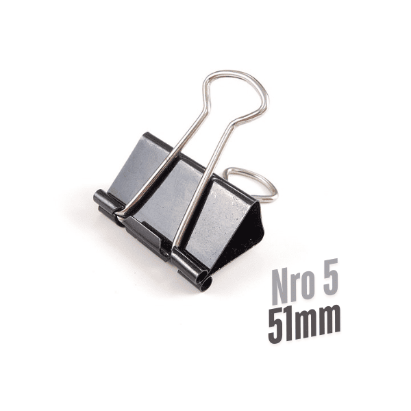 Aprietapapel Doble Clip SIFAP Nro 5 Negro - 12un