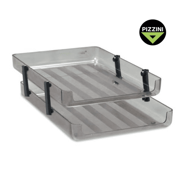 Bandeja Oficio PIZZINI 2 pisos con bisagras - Humo