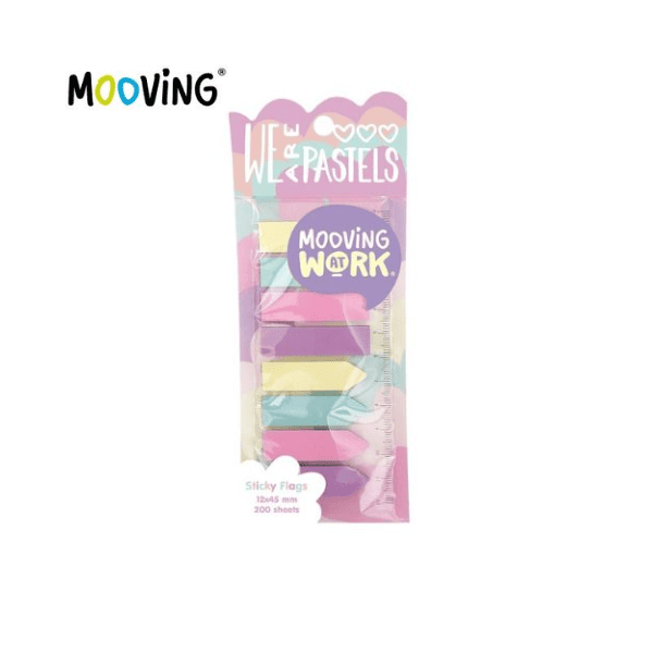 Banderitas adhesivas 12x45 MOOVING Pastel 200 hojas