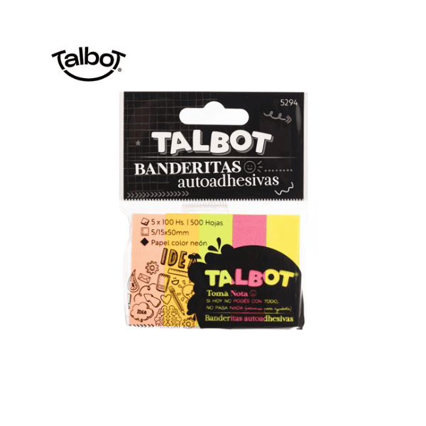 Banderitas adhesivas 15x50 TALBOT Neón 500 hojas