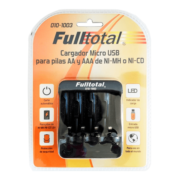 Cargador FULLTOTAL para PILAS AA/AAA 4 CANALES