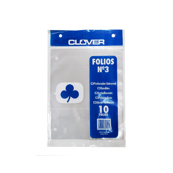 Folios escolares Nro3 CLOVER 10 Un