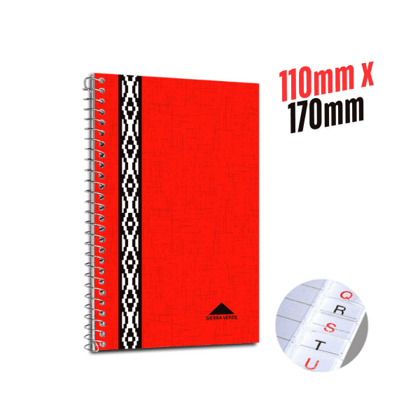 Libreta espiral con índice SIERRA VERDE Nro 60 - 40 hojas