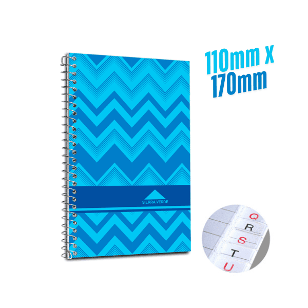 Libreta espiral con índice SIERRA VERDE Nro 60 - 80 hojas