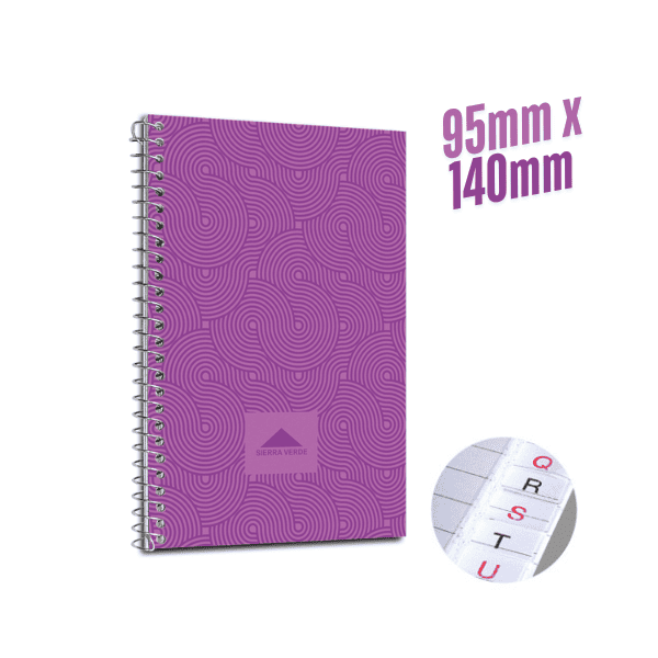 Libreta espiral con índice SIERRA VERDE Nro 40 - 40 hojas