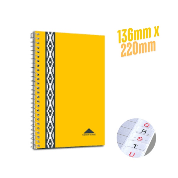 Libreta espiral con índice SIERRA VERDE Nro 70 - 80 hojas