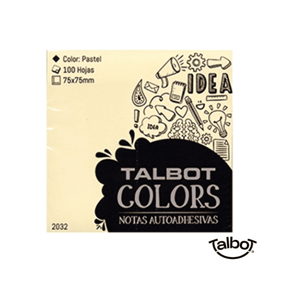 Notas adhesivas 75x75 TALBOT Amarillo 100 hojas