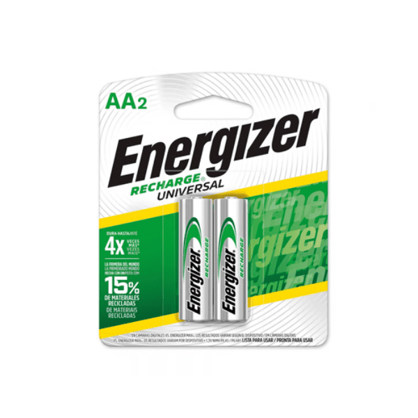 Pilas recargables AA ENERGIZER 2000 mAh Blíster 2 Un