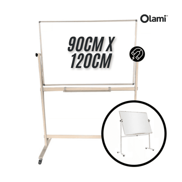 Pizarra magnética OLAMI con pedestal doble faz 90cm x 120cm