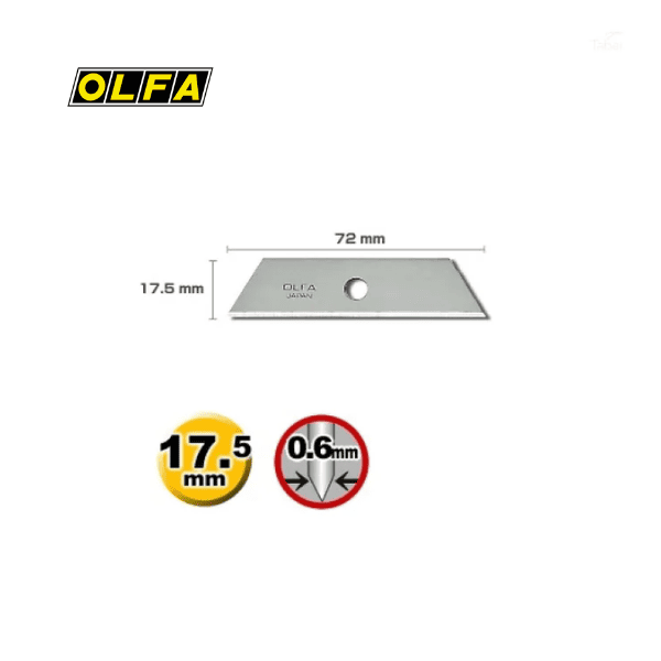 Repuestos hojas tricheta 18mm OLFA SKB-2 Trapezoidal Tubo 5 Un