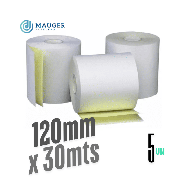 Rollo químico Duplicado 120mm x 30mts MAUGER Pack 5Un