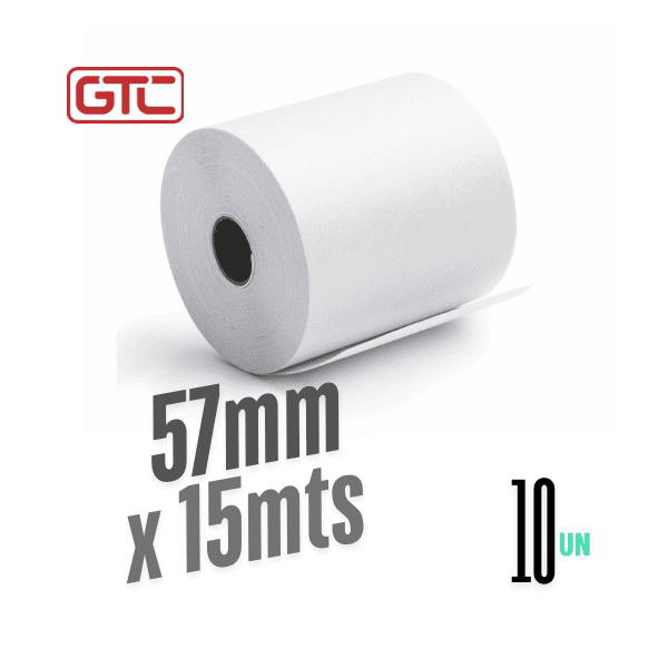 Rollo térmico 57mm x 15mts GTC Pack 10Un