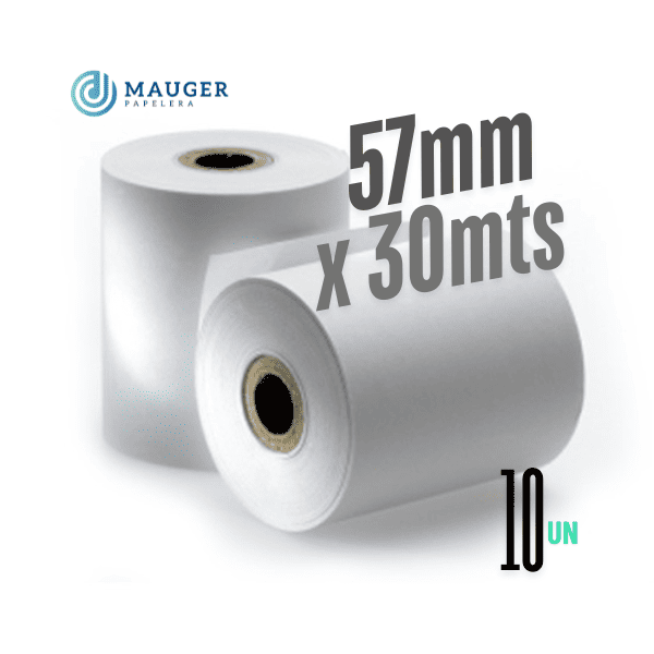 Rollo papel obra 57mm x 30mts MAUGER Pack 10Un