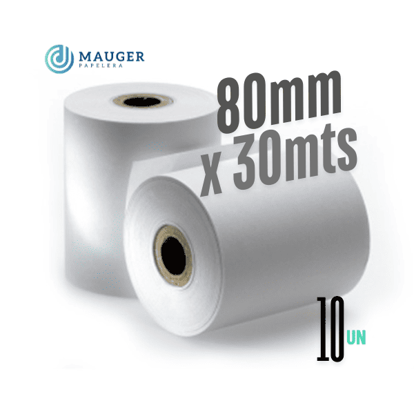 Rollo papel obra 80mm x 30mts MAUGER Pack 10 Un