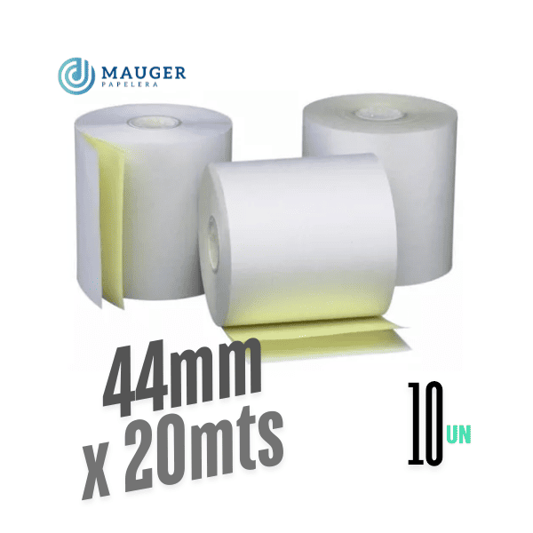 Rollo químico Duplicado 44mm x 20mts MAUGER Pack 10 Un
