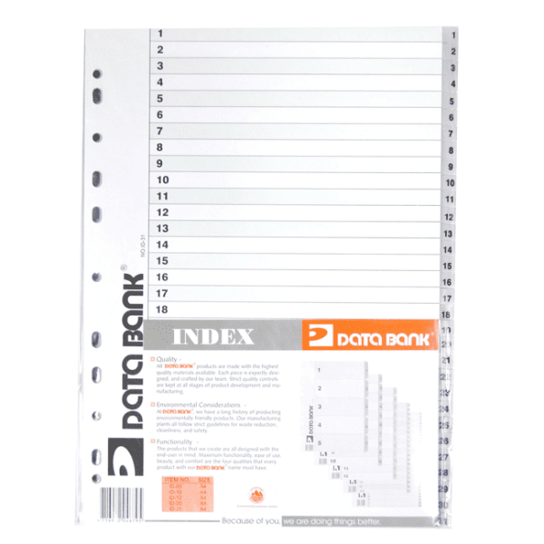 Separador Oficio PVC DATABANK Numerado 1-31