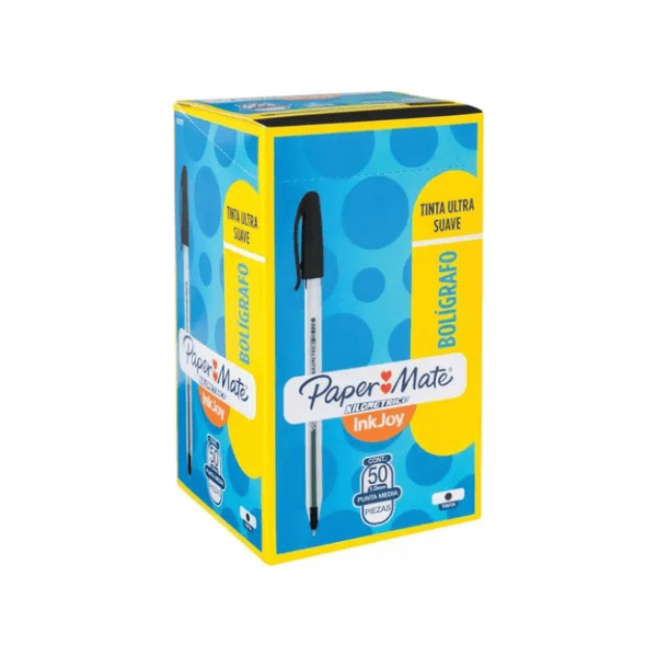 Bolígrafos PAPER MATE Inkjoy 100 Negro 1.0mm Caja 50 Un