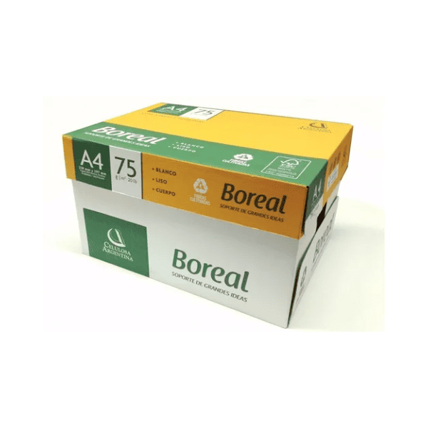 Resmas A4 Boreal 75grs - Caja 10 Un