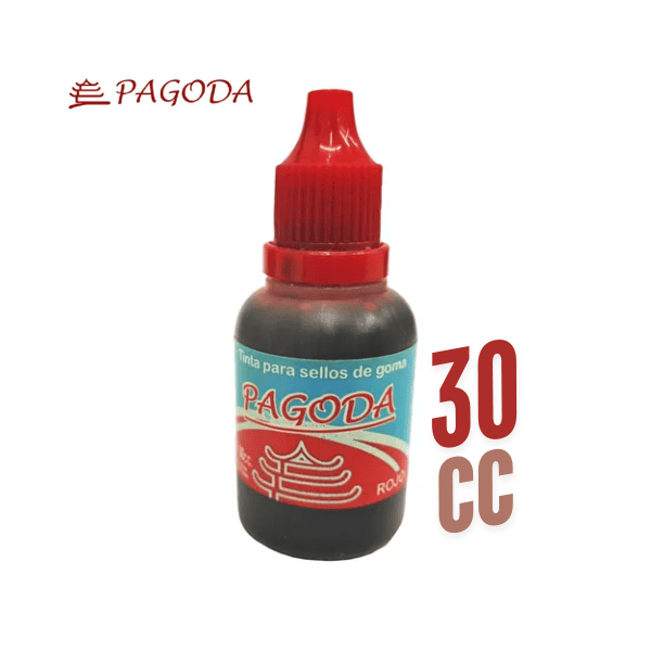 Tinta para sellos PAGODA 30cc Roja