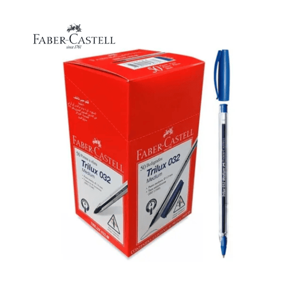 Bolígrafos FABER-CASTELL Trilux 032 Azul - Caja 50 Un