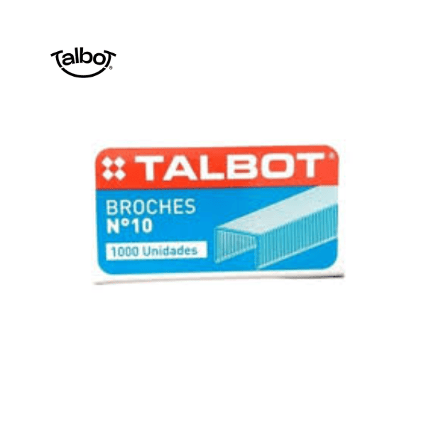 Broches TALBOT Nº10 (20 hojas) – Caja 1000 Un