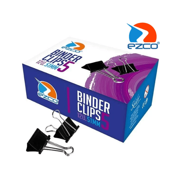 Aprietapapel Doble Clip EZCO Nro 5 Negro – 12un
