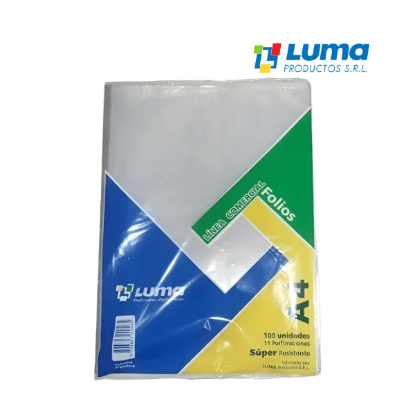 Folios A4 LUMA Súper resistentes 100 Un