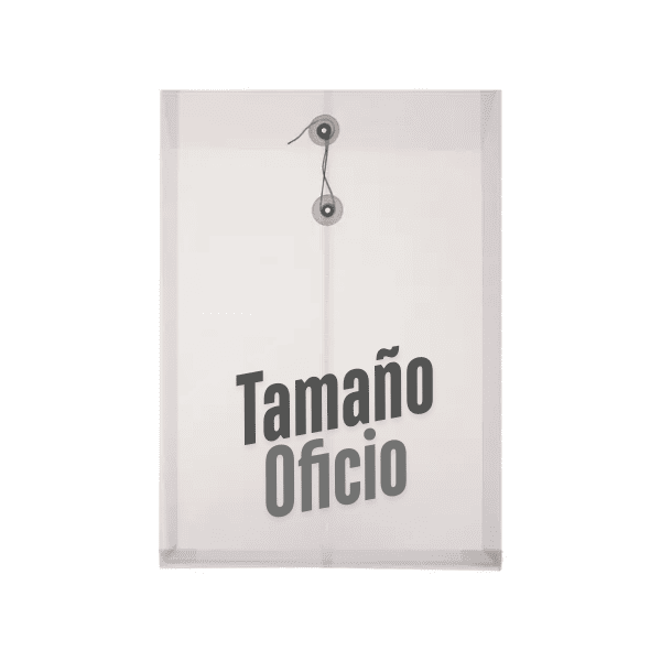 Sobres de PVC Oficio Vertical con Hilo x 12 Un