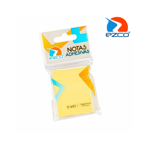 Notas adhesivas EZCO E-653 38x50 - 100 Hojas Amarillas