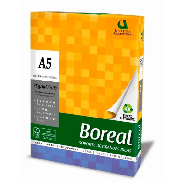 Resma A5 BOREAL 75 grs