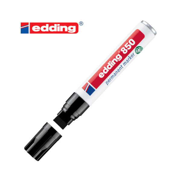 Marcador permanente EDDING E-850 punta biselada - Negro