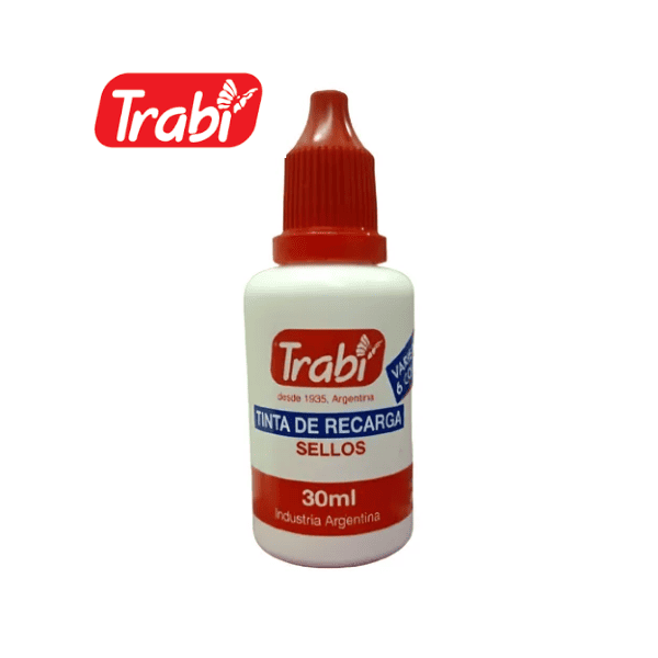 Tinta para sellos TRABI 30ml Roja
