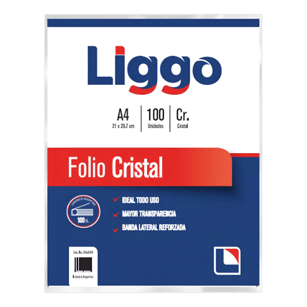 Folios A4 LIGGO Cristal 100 Un