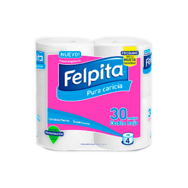 Papel higiénico FELPITA Pura Caricia - 4 Un x 30 mts