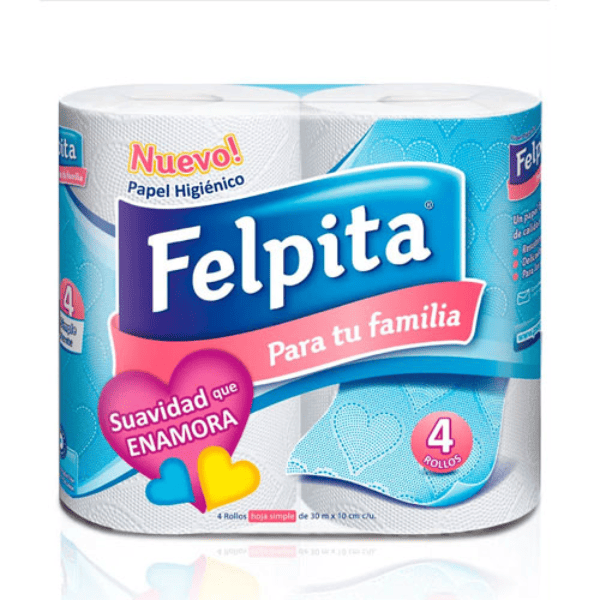 Papel higiénico FELPITA Para tu familia - 4 Un x 30 mts