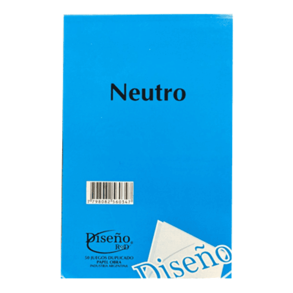 Talonario Neutro DISEÑO Duplicado Chico