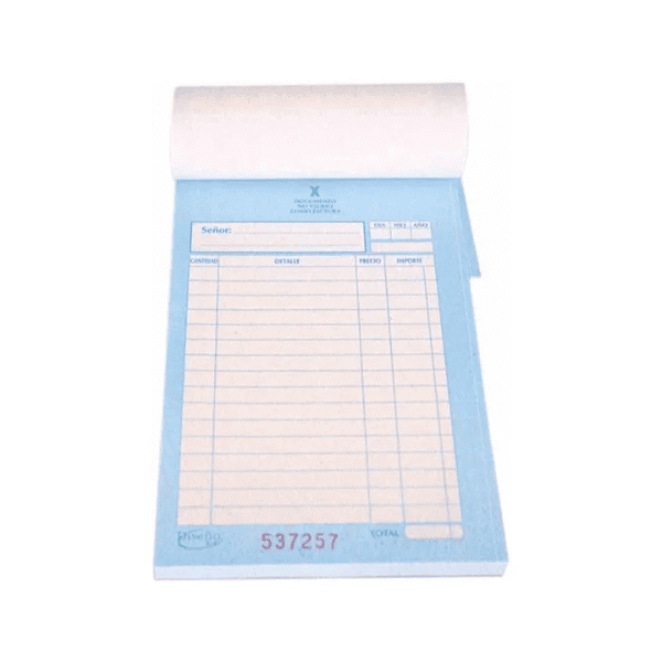 Talonario Neutro DISEÑO Duplicado Chico