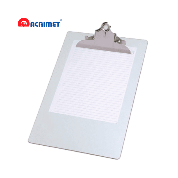 Portablock anotador Oficio ACRIMET Acrílico – clip metal