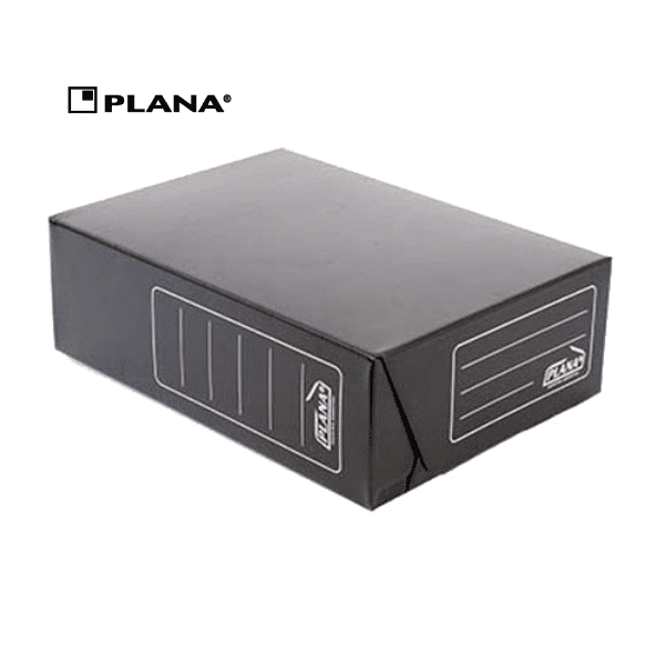 Caja archivo Legajo PLANA plástica Negra lomo 12 cm Tapa Volcada