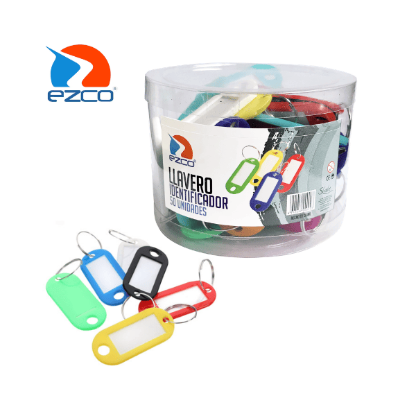 Llavero identificador EZCO plástico - 50 Un