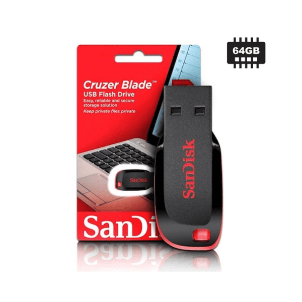 Pen Drive SANDISK Cruzer Blade 64GB USB 2.0