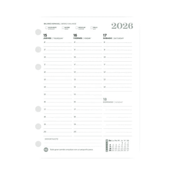 Repuesto agenda IMAGINER N8 Día Repuesto agenda IMAGINER Diaria Nº8 University